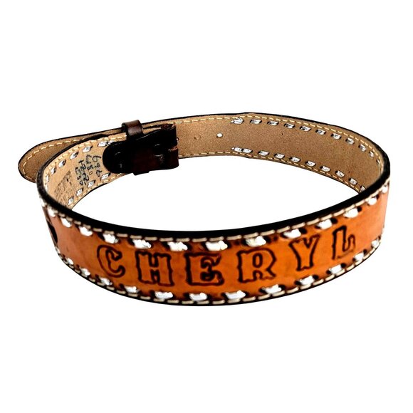 Handmade Accessories - Vintage Tooled Leather Western Belt Cheryl USA 26 - 29 Waist S M Coastal Cowgirl
